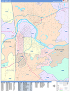 Fort Smith  Wall Map Color Cast Style